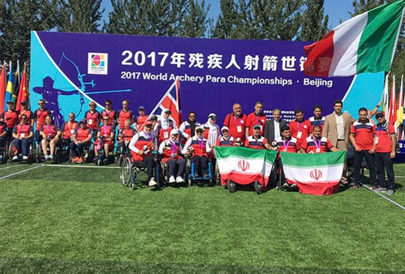 مراسم اهدای مدال کمانداران جانباز و معلول در مسابقات قهرمانی جهان 