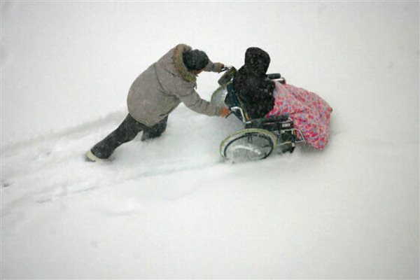 چالش‌های معلولان در روزهای برفی